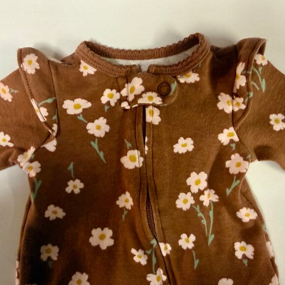 🌼 Carter's Floral 2 Way Zip Cotton Sleep & Play One Piece Baby Girl Newborn - Picture 4 of 6